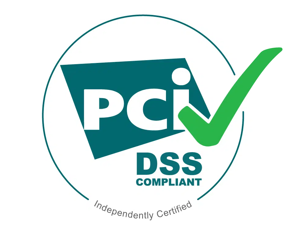 Payments securely handled by Stripe which is PCI DSS Certified