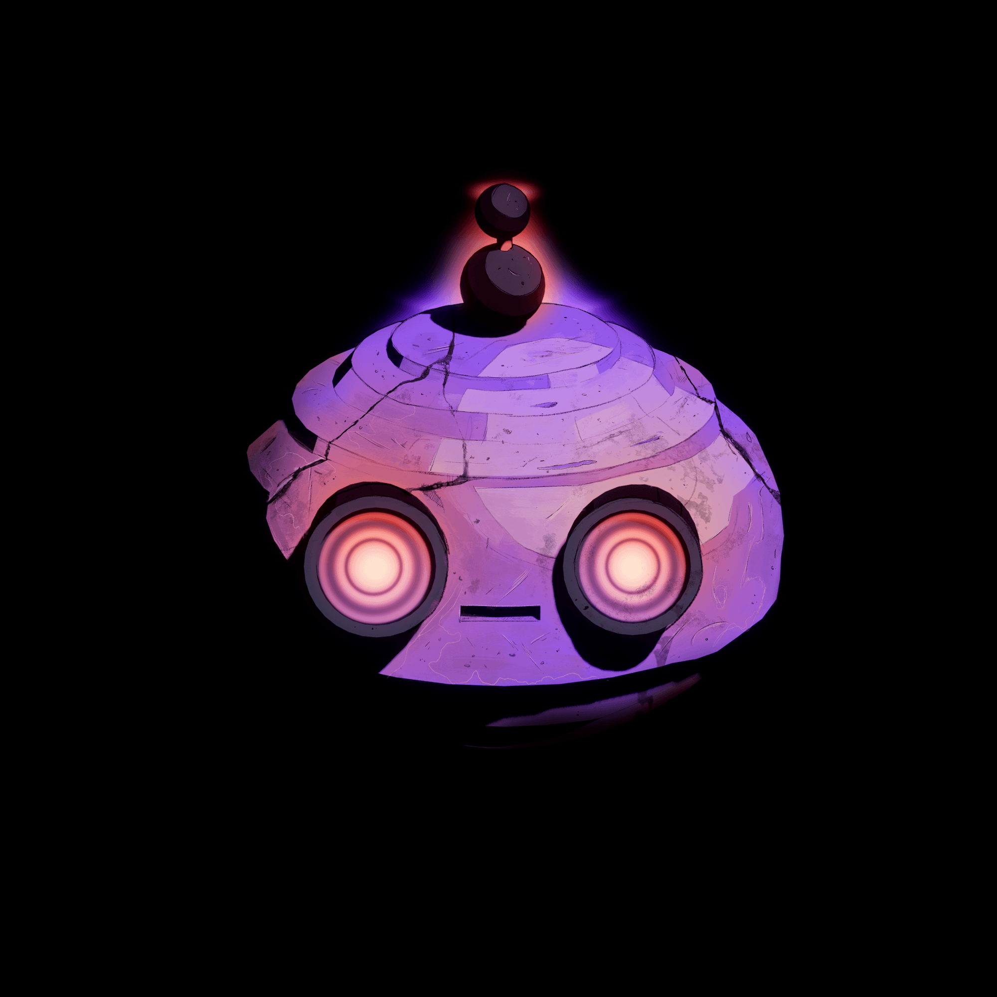 An evil looking robot face