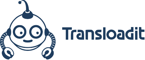 A robot followed by the text “Transloadit”.