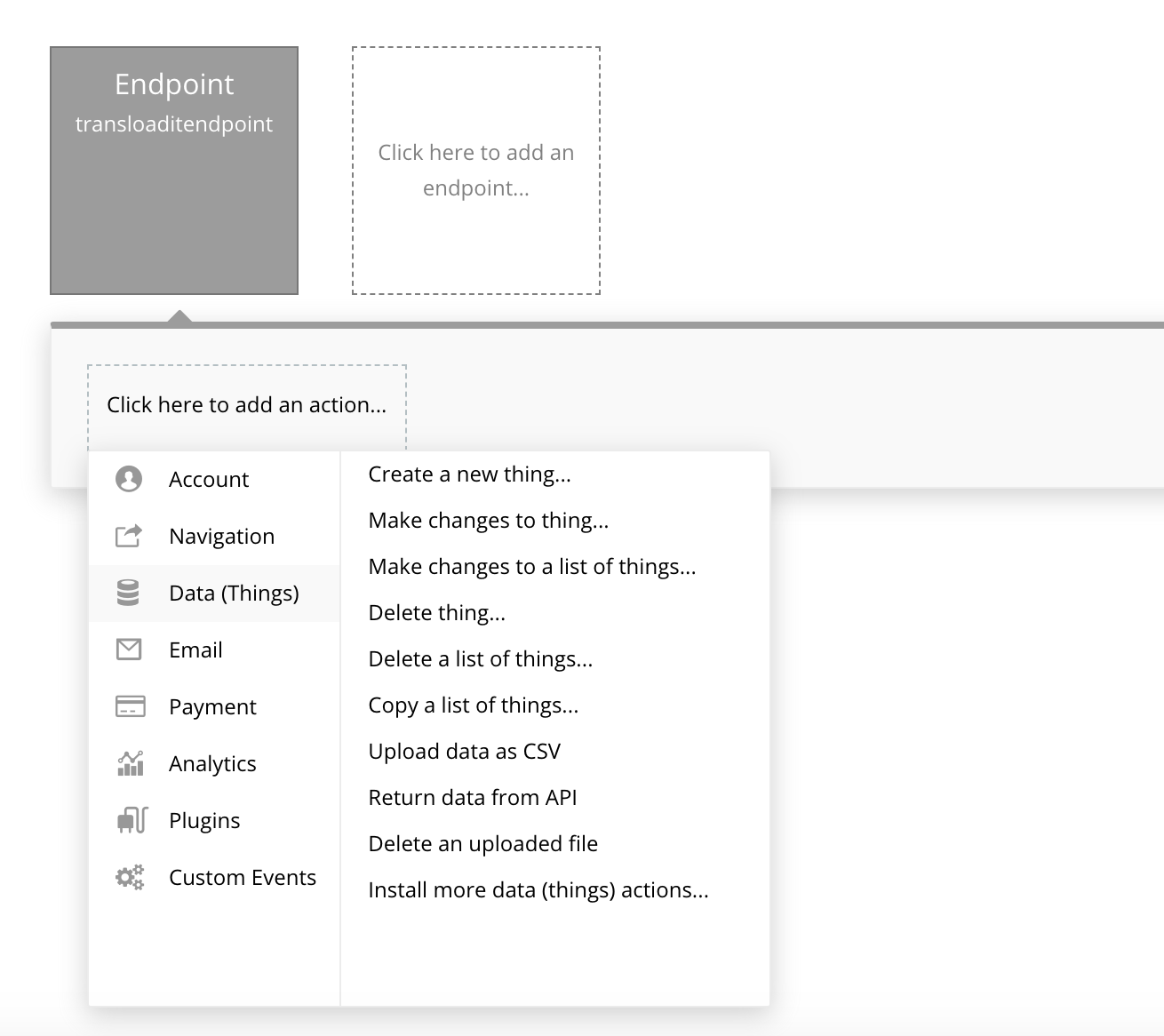 Adding an action to the Transloadit endpoint on Bubble