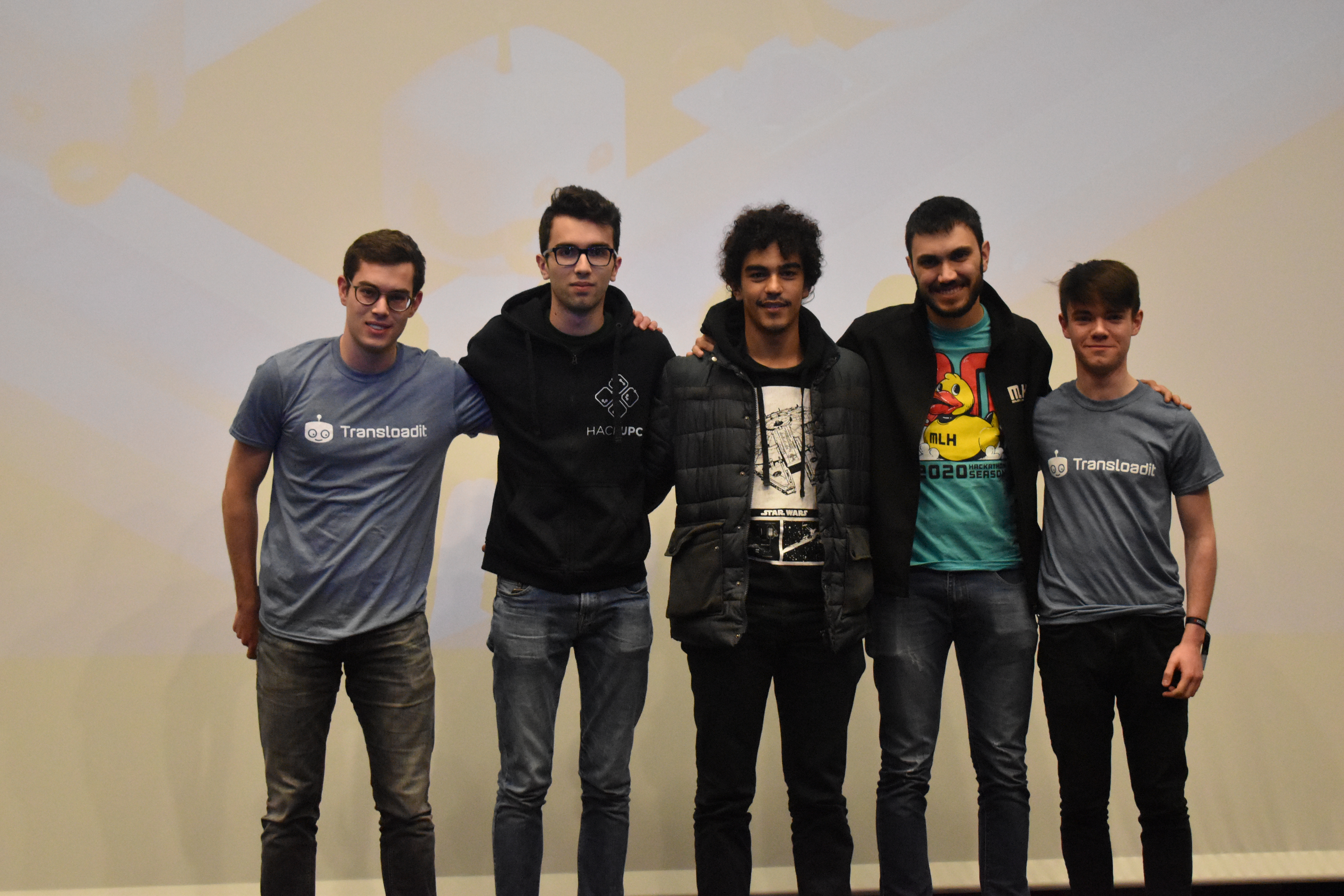 A photo of the contest winners with Marius and Charlie