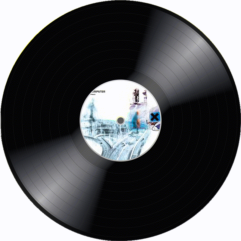 Animated spinning vinyl record