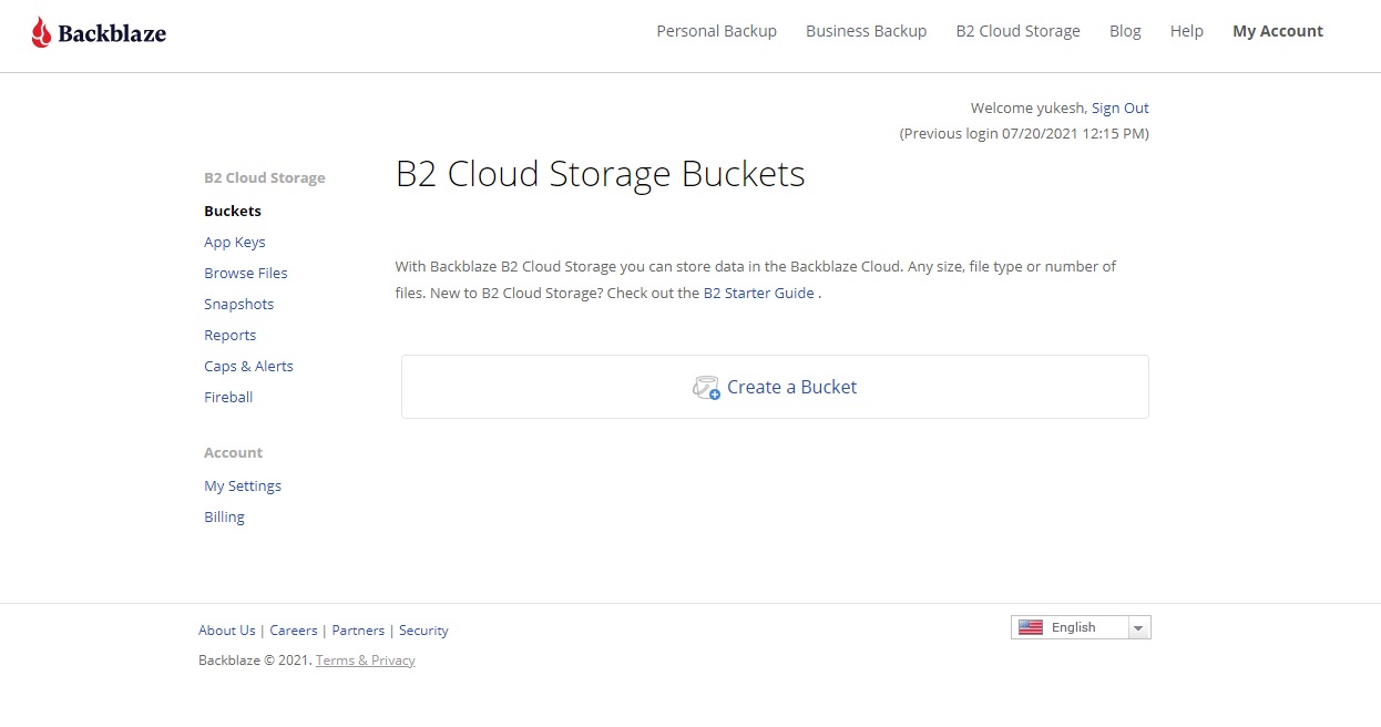 B2 Cloud Storage Buckets