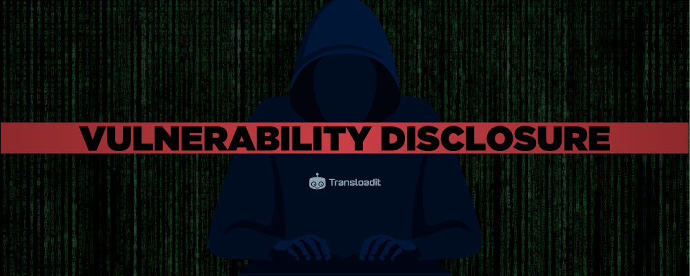 A serious-looking banner with a red stripe containing the text 'Vulnerability Disclosure' in bold letters.