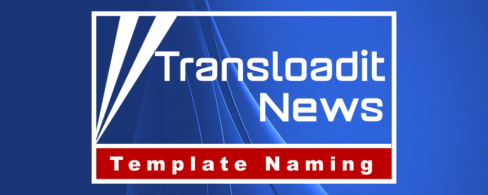 A news channel style logo with 'Transloadit News' as the network name, with 'Template Naming' as the headline.