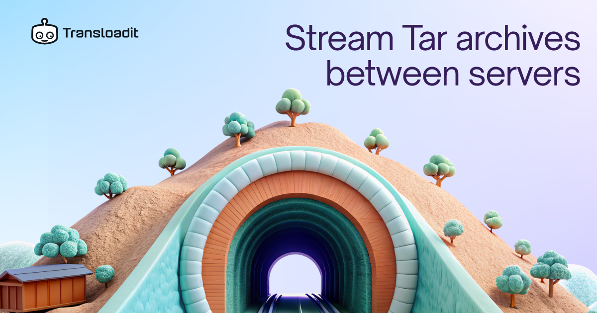 Stream tar archives between servers without local storage