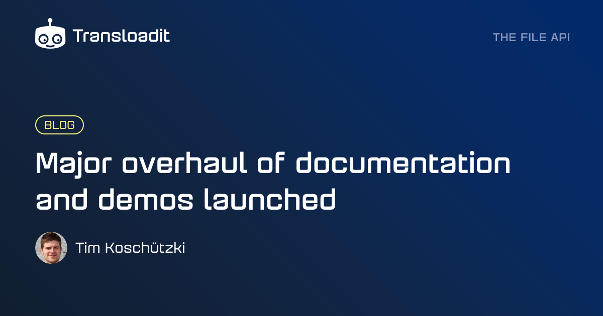 Major overhaul of documentation and demos launched