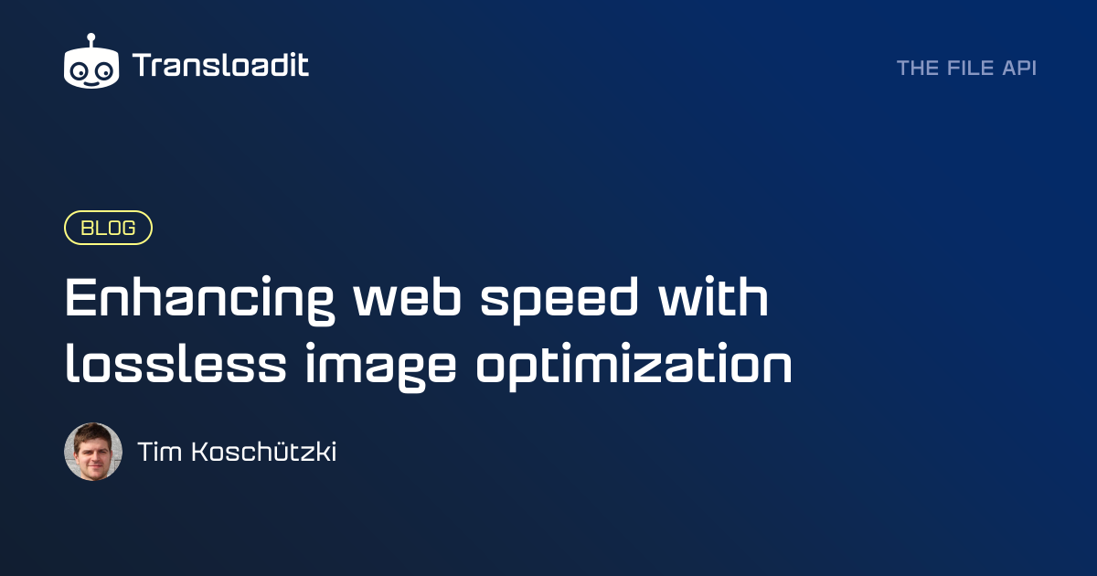 Enhancing web speed with lossless image optimization