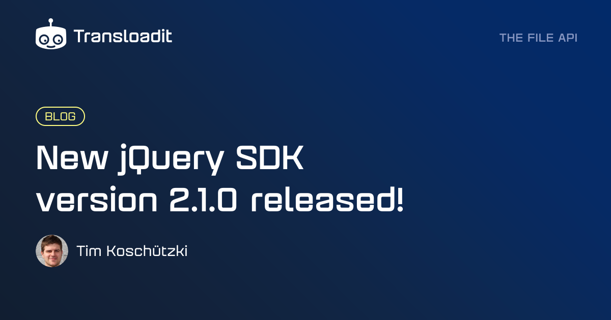 New jQuery SDK version 2.1.0 released!