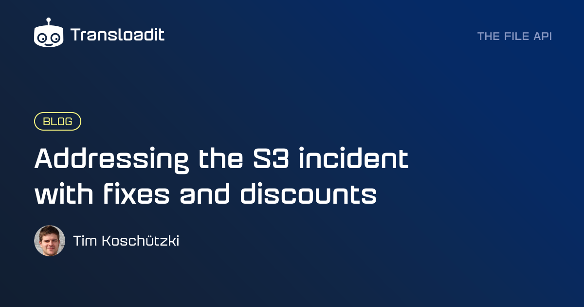 Addressing the S3 incident with fixes and discounts