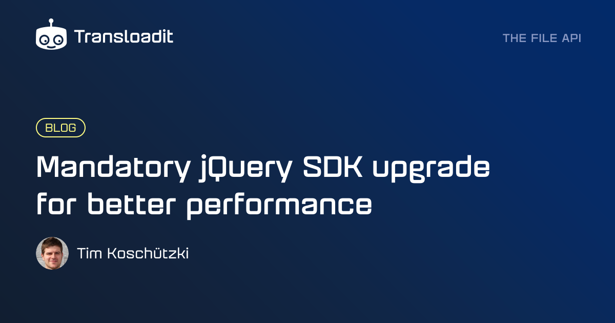 Mandatory jQuery SDK upgrade for better performance
