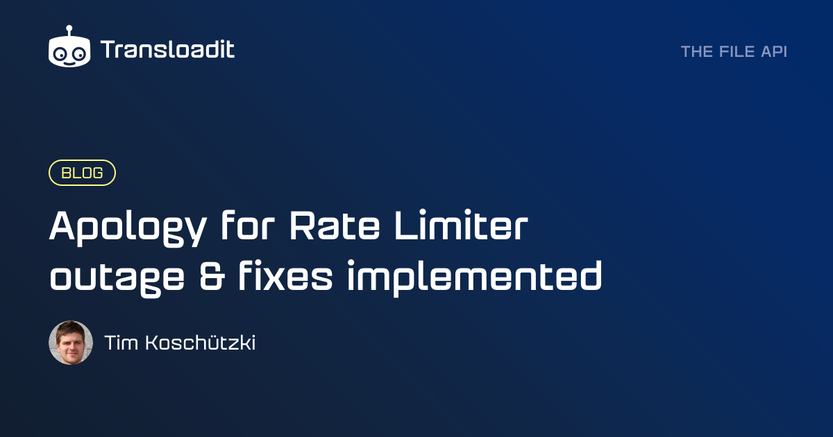 Apology for Rate Limiter outage & fixes implemented