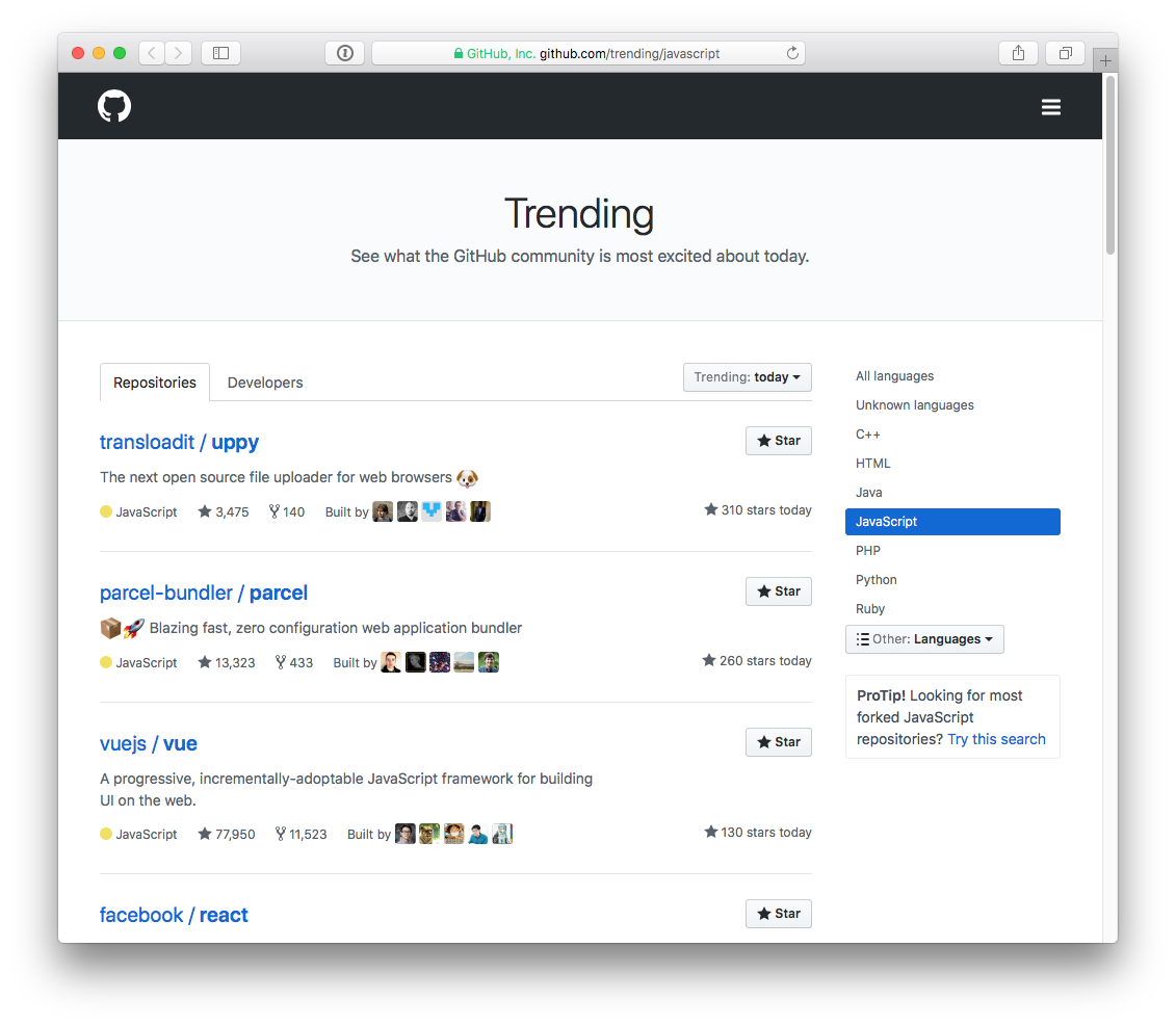 Uppy on Product Hunt and #1 trending GitHub JavaScript project