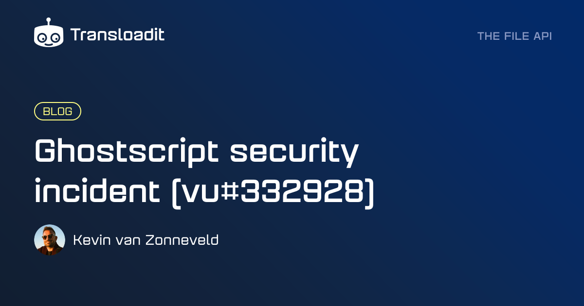 Ghostscript security incident (vu#332928)