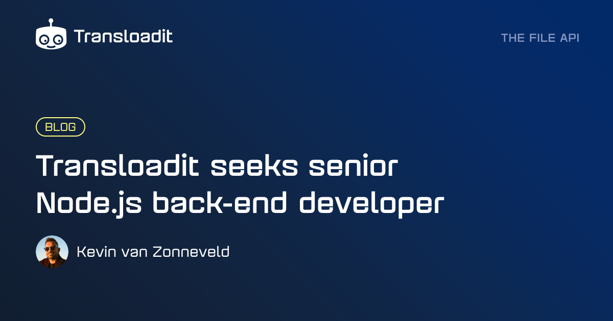 Transloadit seeks senior Node.js back-end developer