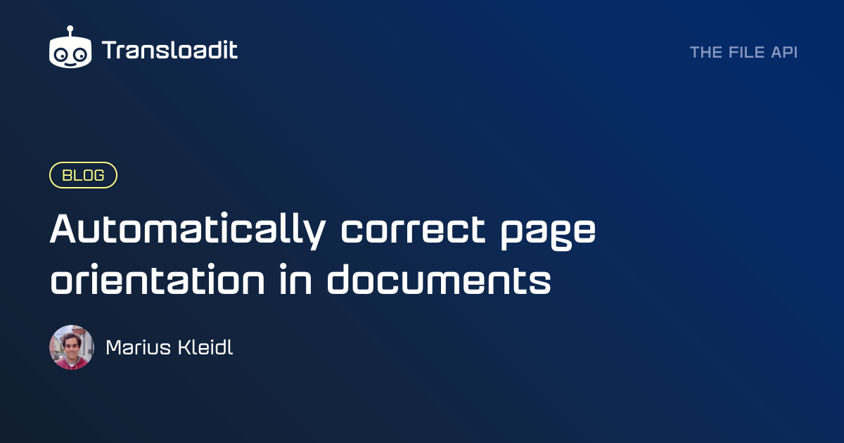 Automatically correct page orientation in documents
